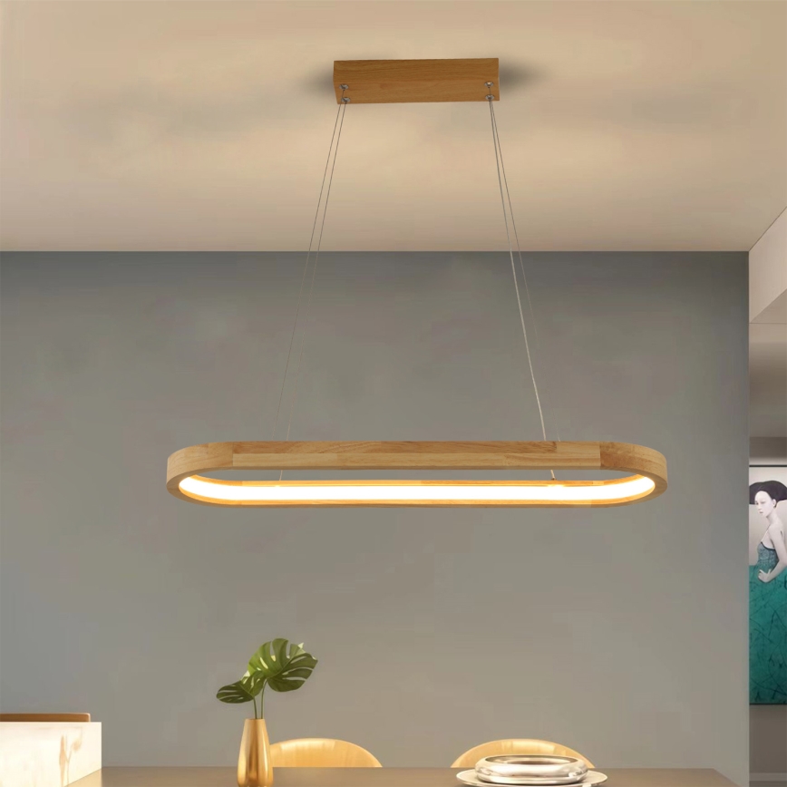 Brilagi - UMEA WOOD LED Cable Pendant, 30W/230V, 70x20 cm, wood