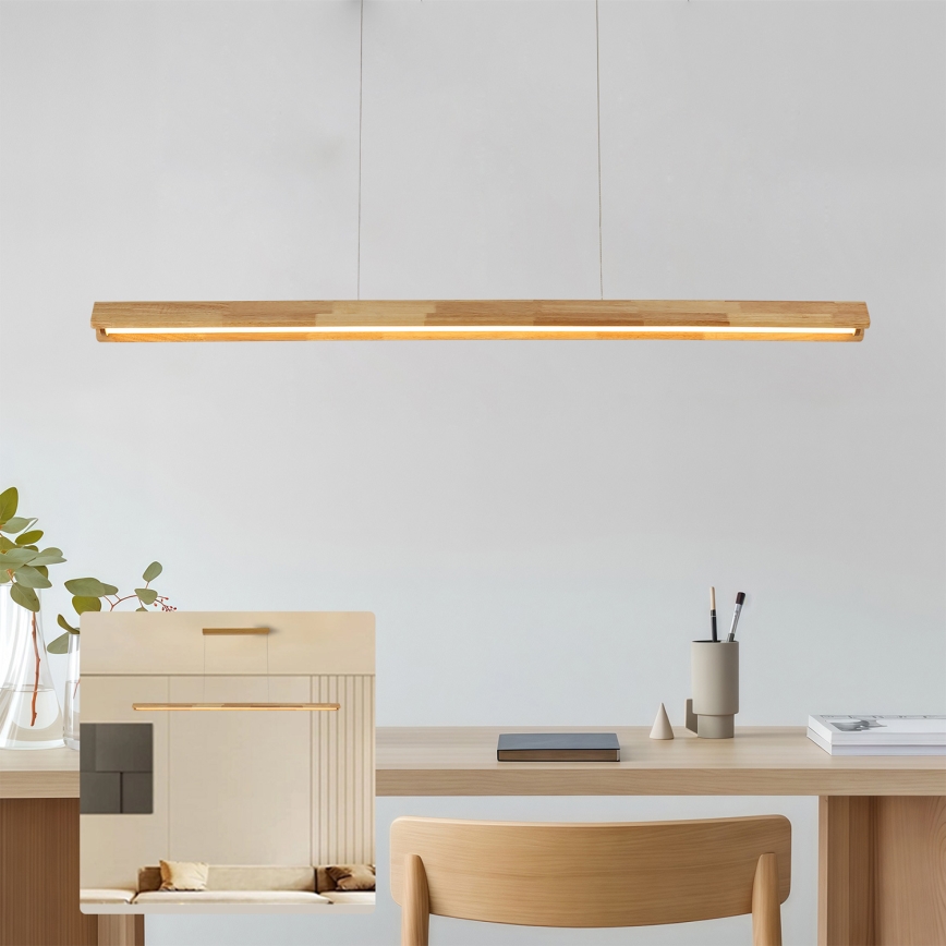 Brilagi - UMEA WOOD LED Cable Pendant, 40W/230V, 150 cm, Wood