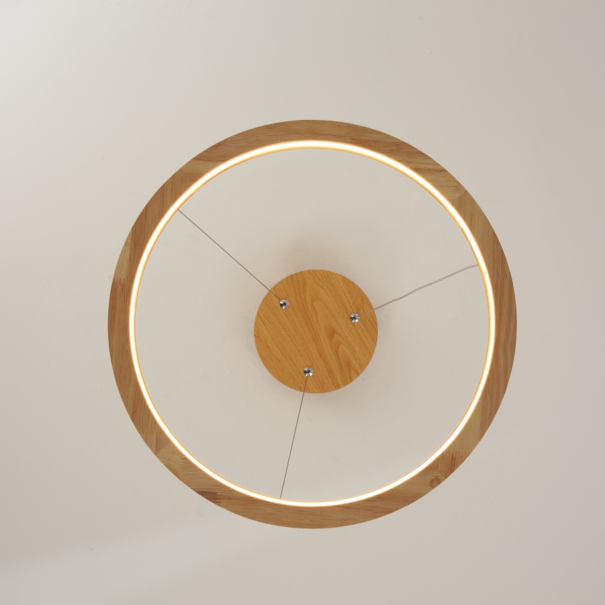 Brilagi - UMEA WOOD LED Cable Pendant Lamp, LED/30W/230V, Ø 40 cm, Rubberwood