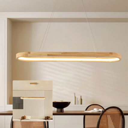 Brilagi - UMEA WOOD LED Cable-Suspended Pendant Light LED/40W/230V 90x22 cm Wood