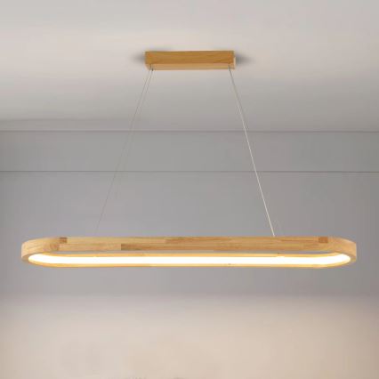 Brilagi - UMEA WOOD LED Cable-Suspended Pendant Light LED/40W/230V 90x22 cm Wood