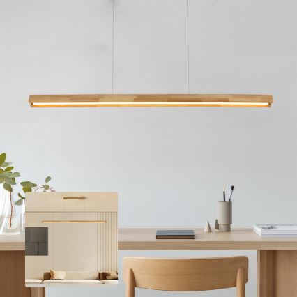 Brilagi - UMEA WOOD LED pendant lamp on cable LED/40W/230V 150 cm rubberwood