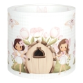 BRILAGI - Universal BOBO E27 Lampshade, Ø 15 cm, White/Pink/Fairy Pattern
