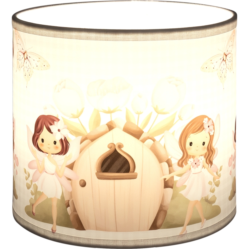 BRILAGI - Universal BOBO E27 Lampshade, Ø 15 cm, White/Pink/Fairy Pattern