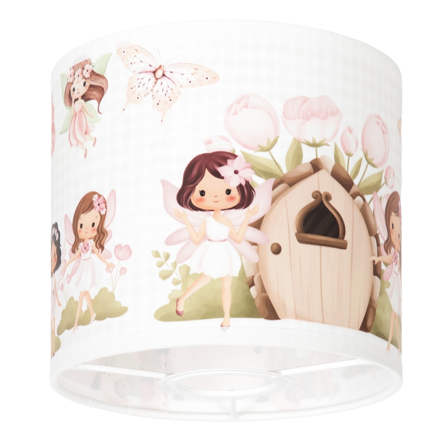 BRILAGI - Universal BOBO E27 Lampshade, Ø 15 cm, White/Pink/Fairy Pattern