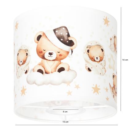 BRILAGI - Universal BOBO E27 Lampshade Ø 15 cm, White/Teddy Bears