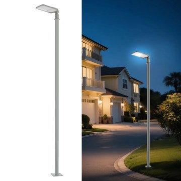 Brilagi - URBANLIGHT LED/100W/230V outdoor street light with 3 m pole and adjustable joint, gray, IP65