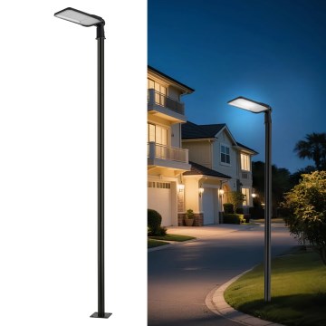 Brilagi - URBANLIGHT LED outdoor street lamp with 3 m pole and swivel joint, 200W/230V, black, IP65
