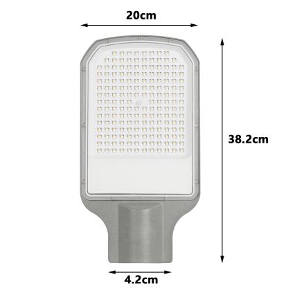 Brilagi - URBANLIGHT LED Street Lamp, 100W, 230V, Grey, IP65