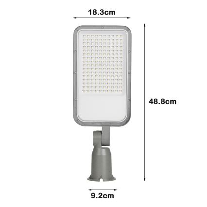 Brilagi - URBANLIGHT LED Street Light LED/100W/230V Gray IP65