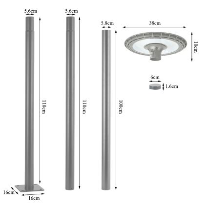 BRILAGI - URBANSPARK LED Outdoor Street Light 120W/230V, Grey, IP65