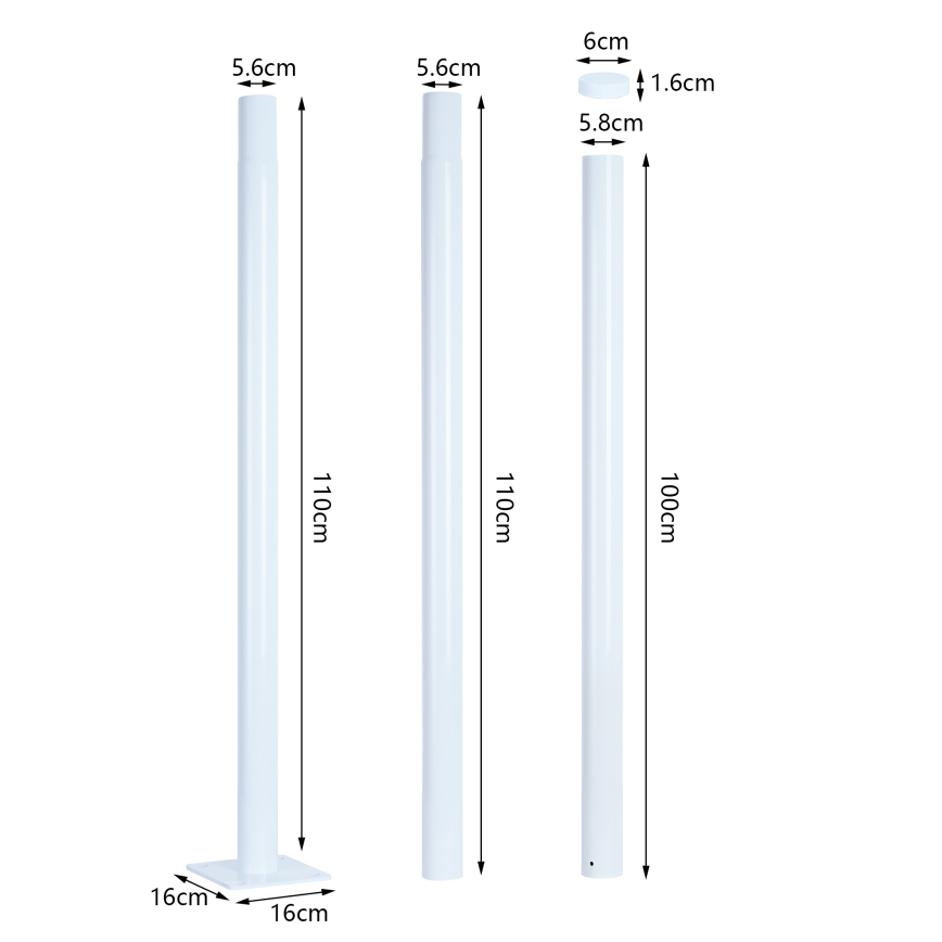 Brilagi - URBANSPARK LED Street Lamp with 3 m Pole LED/120W/230V white IP65