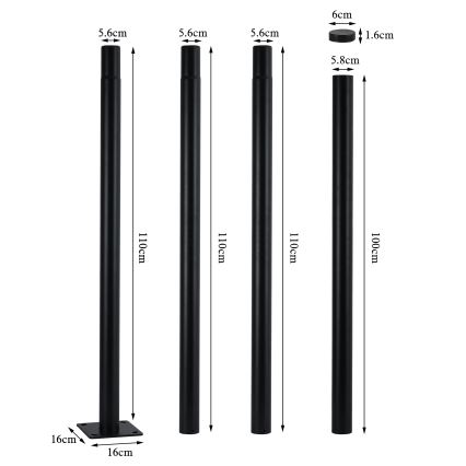 Brilagi - URBANSPARK LED Street Light with 4 m Pole, 120W, 230V, Black, IP65