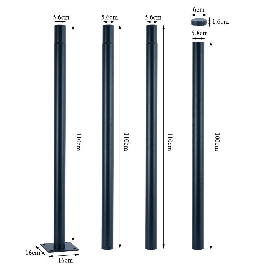 Brilagi - URBANSPARK LED Street Lamp with 4 m Pole, 120W/230V, Anthracite, IP65