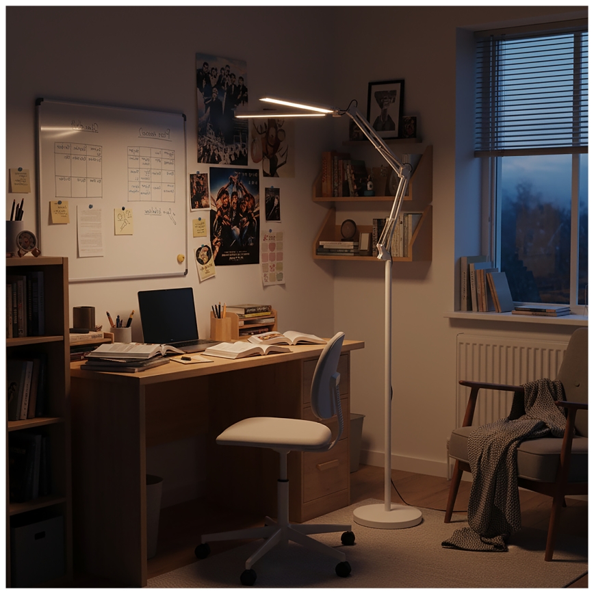 Brilagi - LED Dimmable Flexible Floor Lamp VARIO LED/14W/230V 3000-6000K 157 cm White