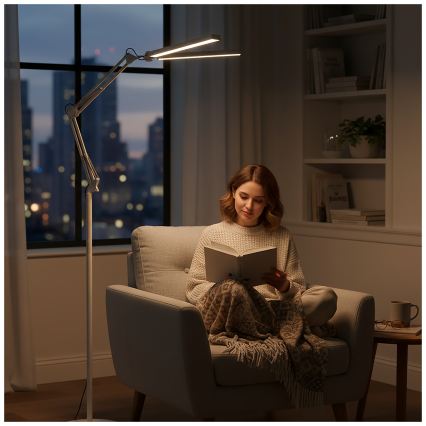 Brilagi - LED Dimmable Flexible Floor Lamp VARIO LED/14W/230V 3000-6000K 157 cm White