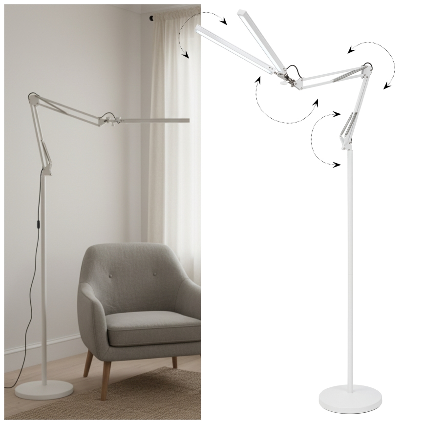 Brilagi - LED Dimmable Flexible Floor Lamp VARIO LED/14W/230V 3000-6000K 157 cm White