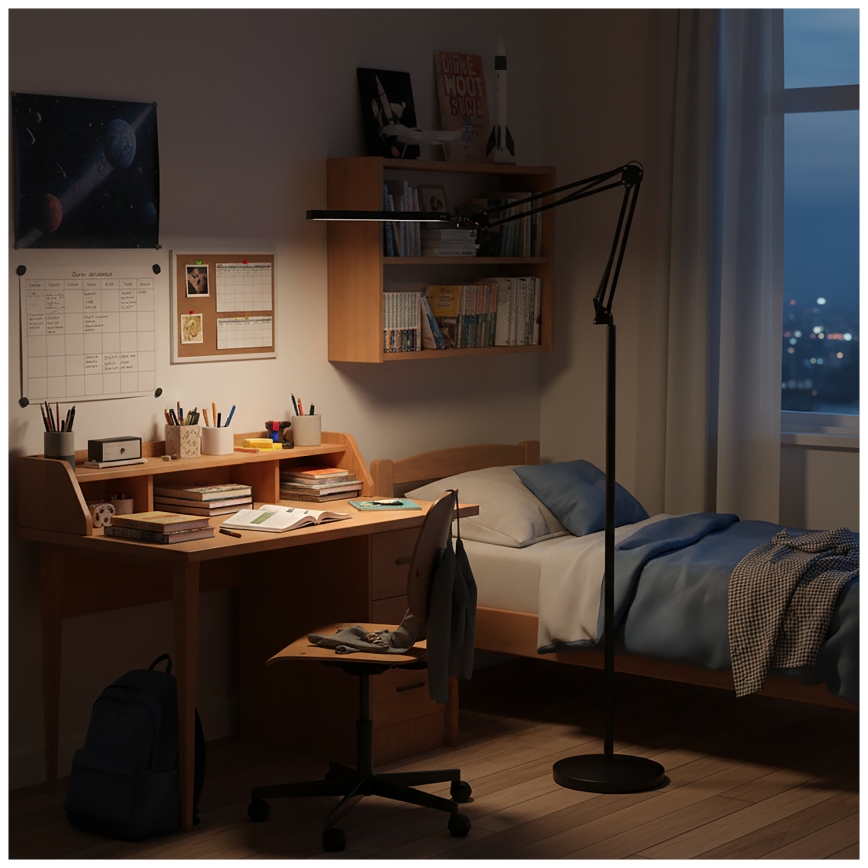 Brilagi - LED Dimmable Flexible Floor Lamp VARIO LED/14W/230V 3000-6000K 157 cm Black
