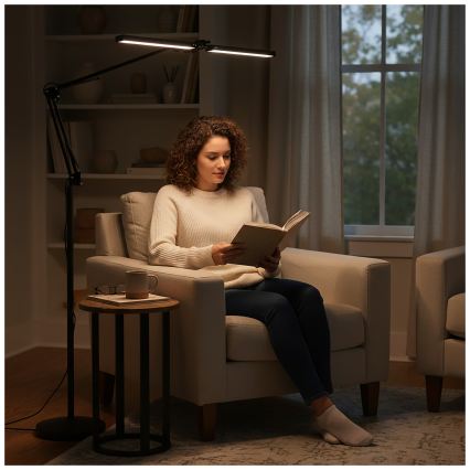 Brilagi - LED Dimmable Flexible Floor Lamp VARIO LED/14W/230V 3000-6000K 157 cm Black