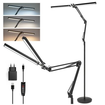Brilagi - LED Dimmable Flexible Floor Lamp VARIO LED/14W/230V 3000-6000K 157 cm Black