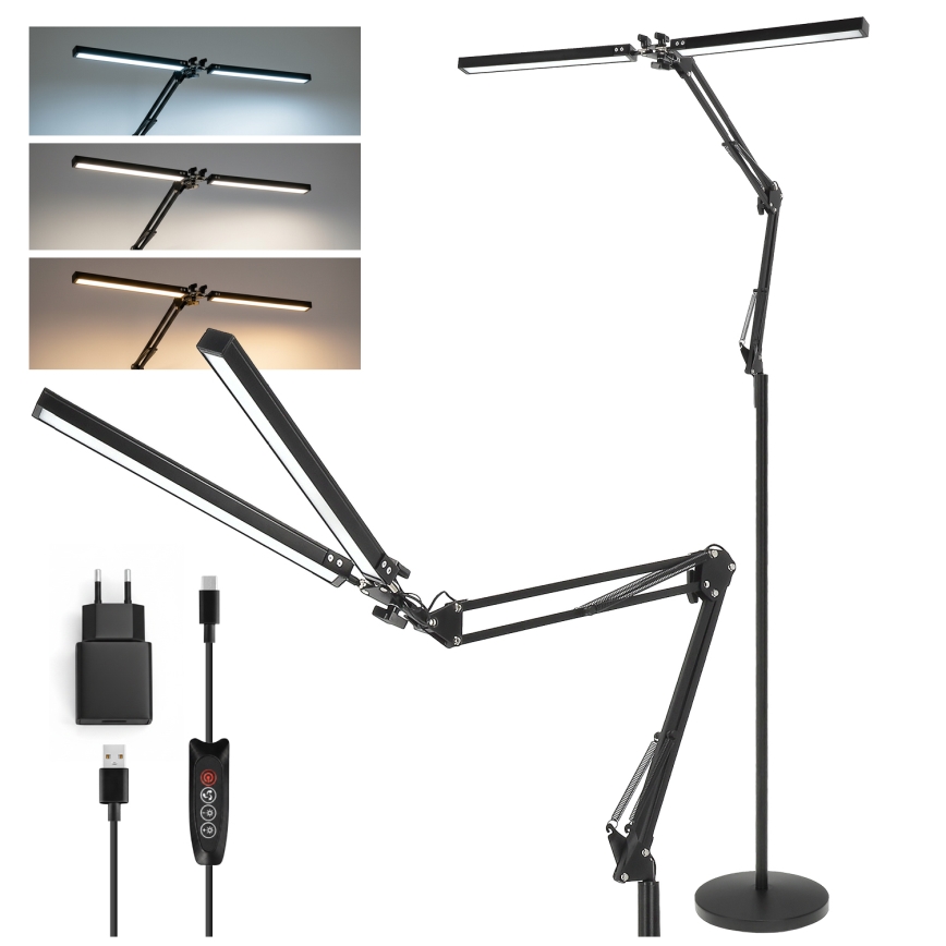 Brilagi - LED Dimmable Flexible Floor Lamp VARIO LED/14W/230V 3000-6000K 157 cm Black