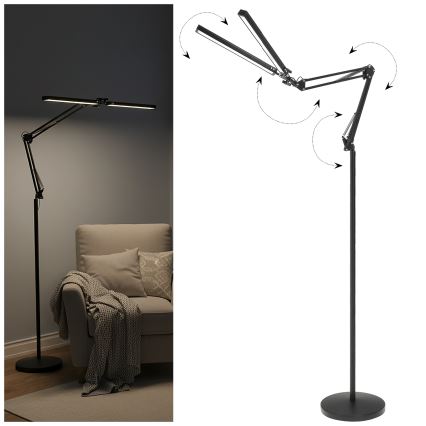 Brilagi - LED Dimmable Flexible Floor Lamp VARIO LED/14W/230V 3000-6000K 157 cm Black
