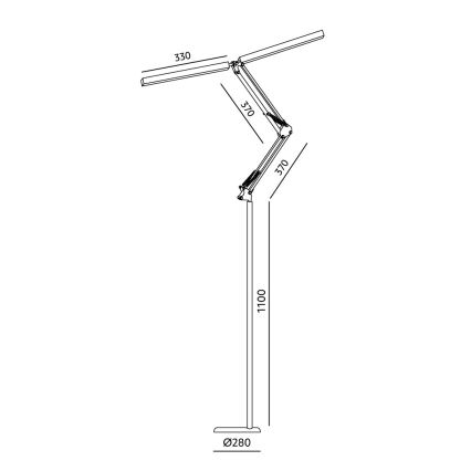 Brilagi - LED Dimmable Flexible Floor Lamp VARIO LED/14W/230V 3000-6000K 157 cm Black