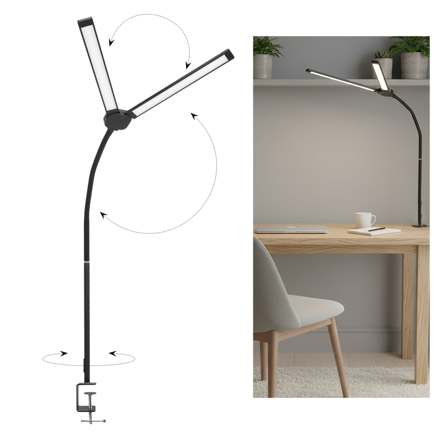BRILAGI - VARIO USB Dimmable LED Desk Lamp, 14W/5V, 3000-6000K, Black