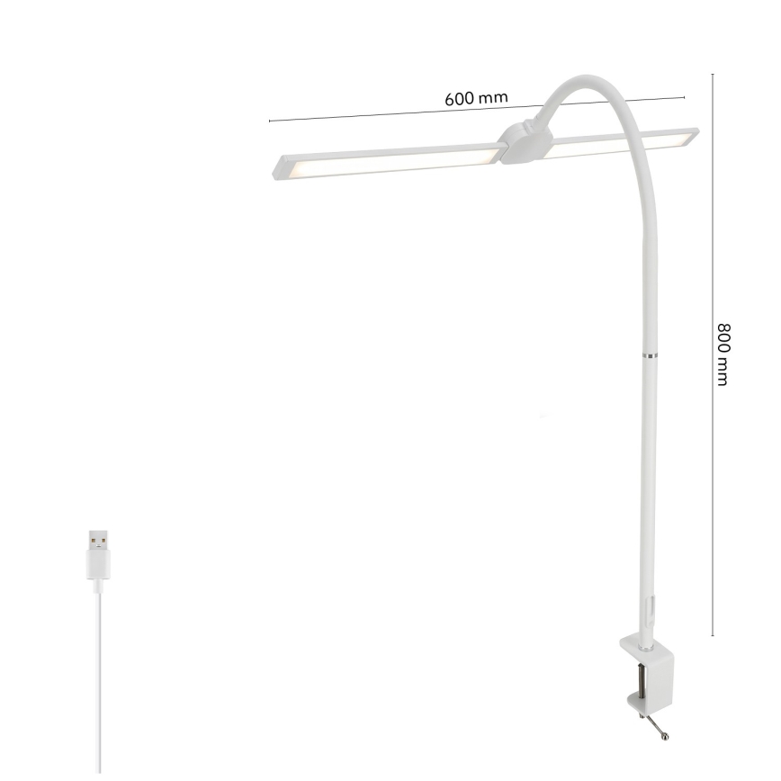BRILAGI - VARIO USB Dimmable LED Desk Lamp LED/14W/5V 3000-6000K White