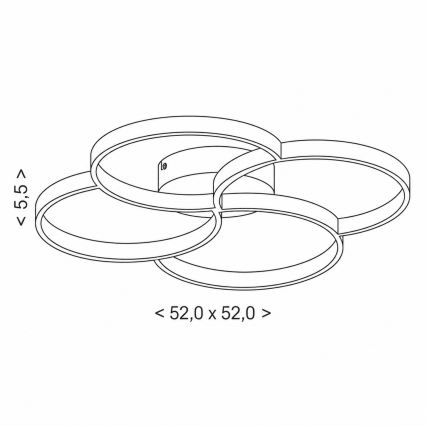 BRILAGI - VELO LED Ceiling Light, 42W/230V, 4000K, Ø 52 cm, Black