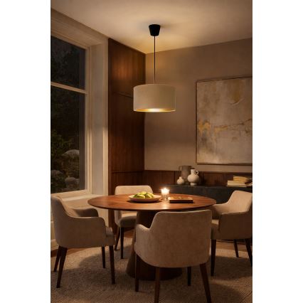 Brilagi - VELVET Cable Pendant Light 1x E27/60W/230V, Ø 40 cm, beige/gold