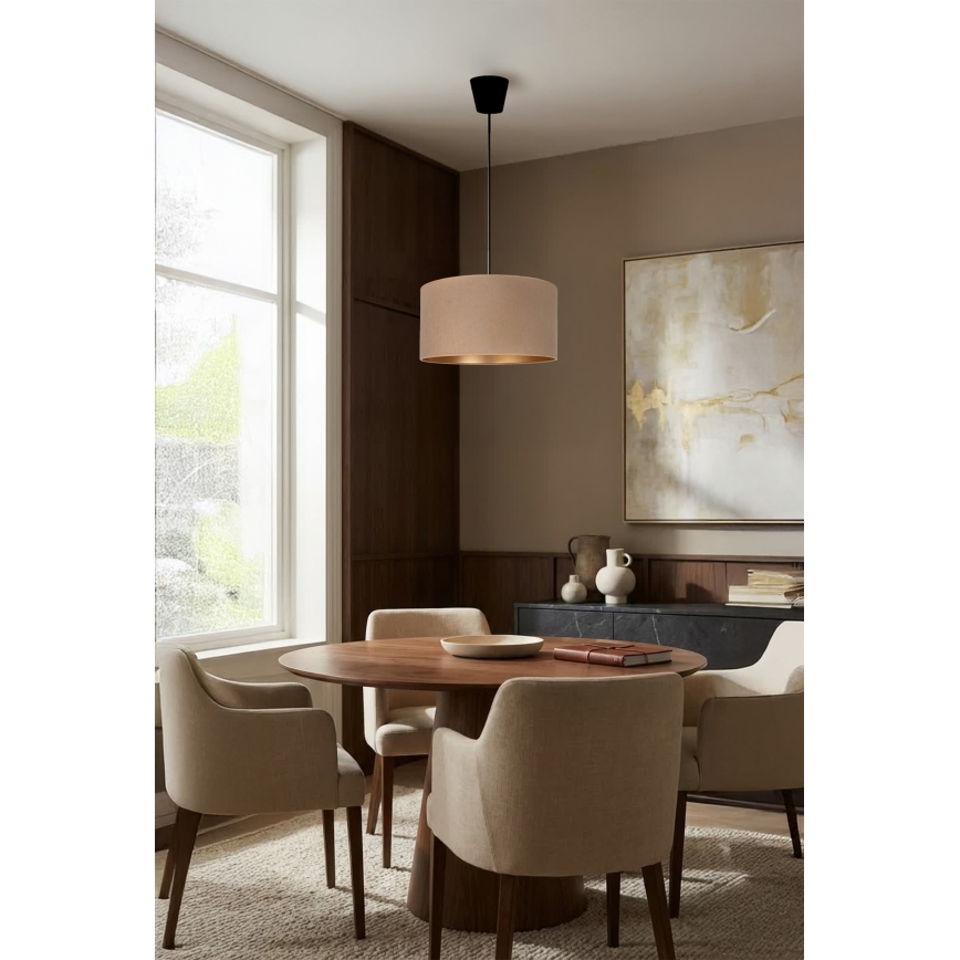 Brilagi - VELVET Cable Pendant Light 1x E27/60W/230V, Ø 40 cm, beige/gold