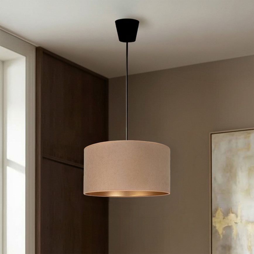 Brilagi - VELVET Cable Pendant Light 1x E27/60W/230V, Ø 40 cm, beige/gold