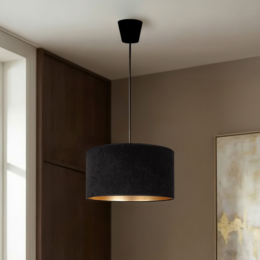Brilagi - VELVET Cable Pendant Light 1xE27/60W/230V Ø 40 cm Black/Gold