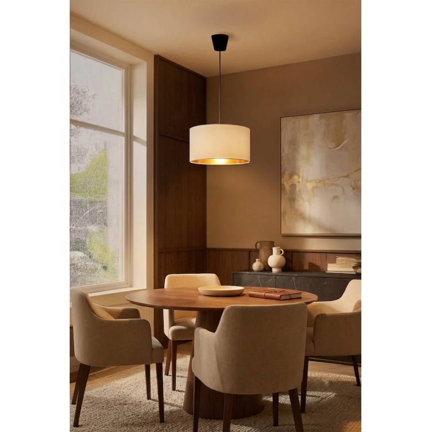 Brilagi - VELVET Cable Pendant Light 1xE27/60W/230V Ø 40 cm cream/gold