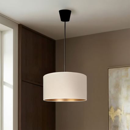 Brilagi - VELVET Cable Pendant Light 1xE27/60W/230V Ø 40 cm cream/gold