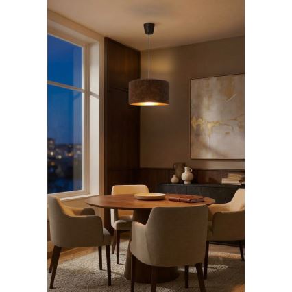 Brilagi - VELVET pendant light on cable 1xE27/60W/230V Ø 40 cm brown/gold