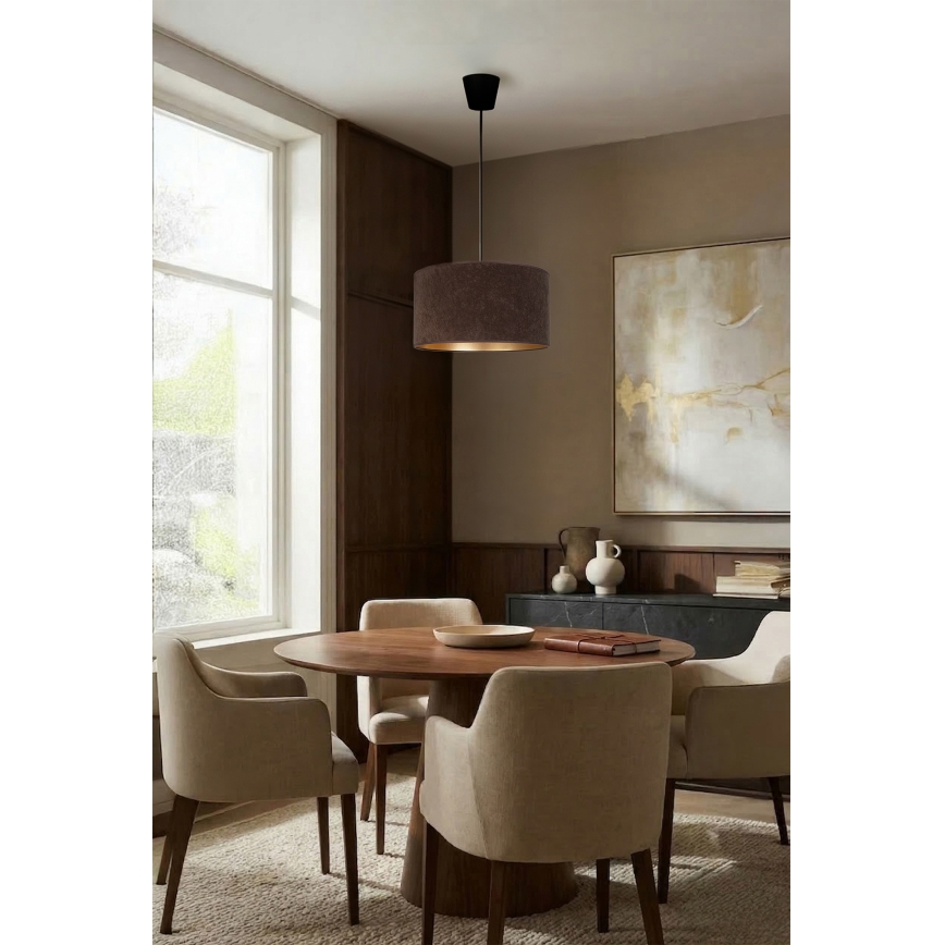 Brilagi - VELVET pendant light on cable 1xE27/60W/230V Ø 40 cm brown/gold
