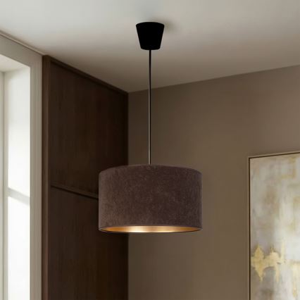 Brilagi - VELVET pendant light on cable 1xE27/60W/230V Ø 40 cm brown/gold