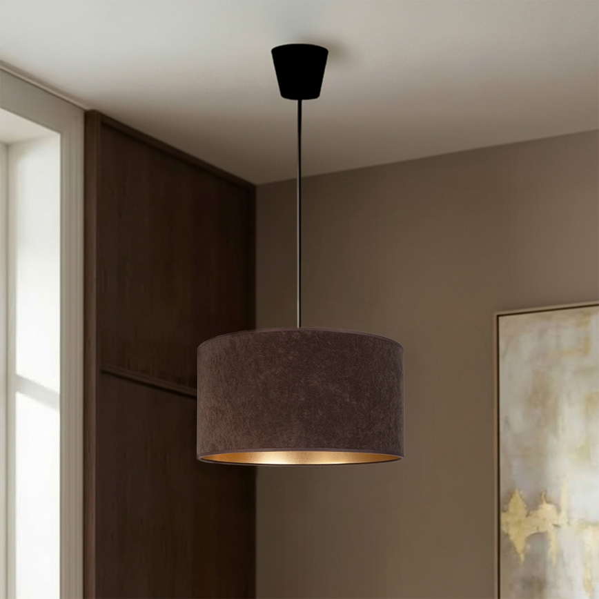Brilagi - VELVET pendant light on cable 1xE27/60W/230V Ø 40 cm brown/gold