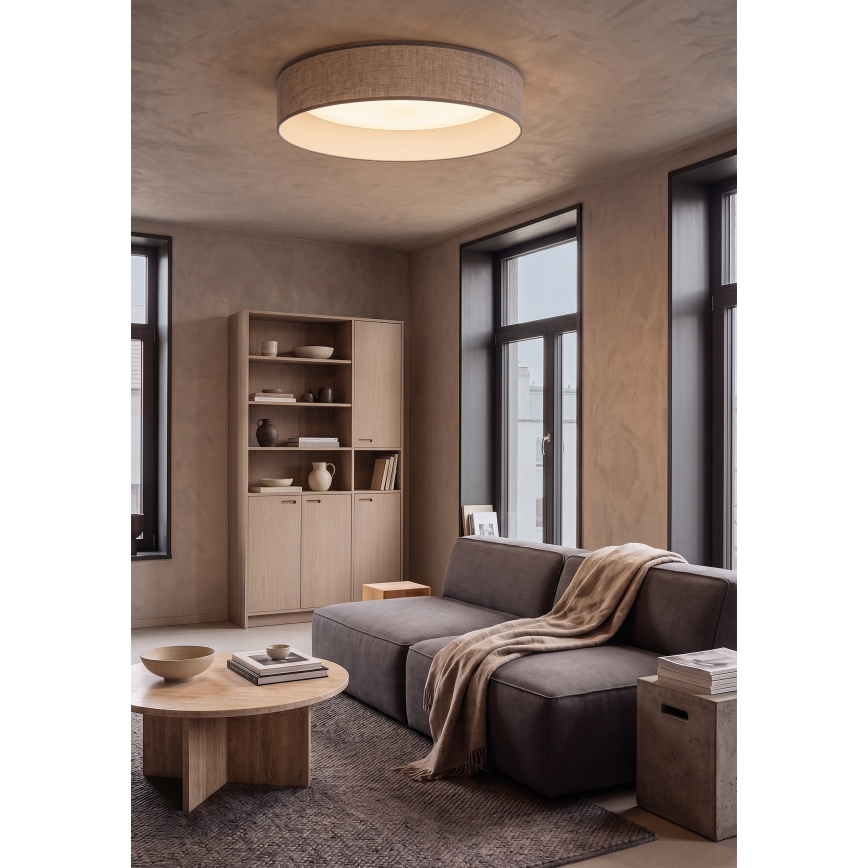 Brilagi - VELVET SIMPLE LED Ceiling Light, 24W/230V, 3000K, Ø 45 cm, grey