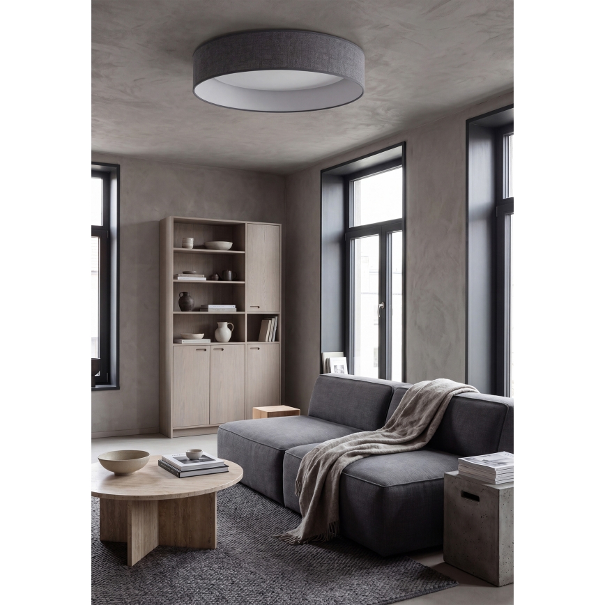 Brilagi - VELVET SIMPLE LED Ceiling Light, 24W/230V, 3000K, Ø 45 cm, grey