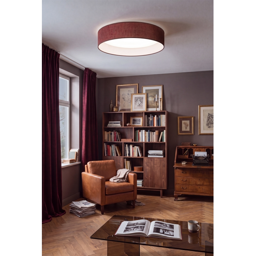 Brilagi - VELVET SIMPLE LED Ceiling Light 24W/230V, 4000K, Ø 45 cm, Burgundy