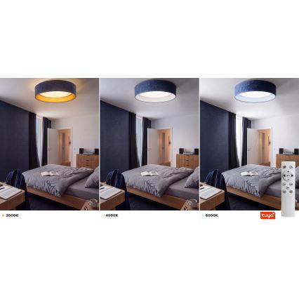 Brilagi - VELVET SMARTIX LED Dimmable Ceiling Light LED/36W/230V 3000-6000K Ø 55 cm Blue Wi-Fi Tuya Beacon + Remote Control