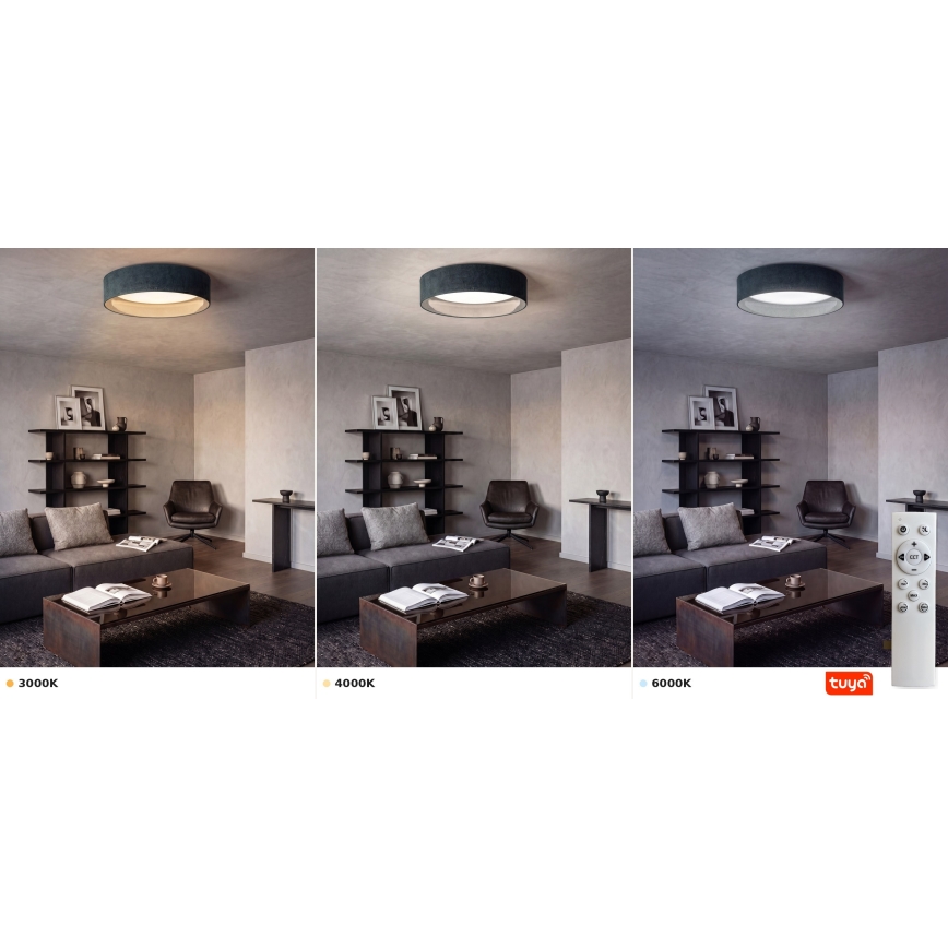 BRILAGI - VELVET SMARTIX LED Dimmable Ceiling Light LED/24W/230V 3000–6000K Ø45 cm Green Wi-Fi Tuya Beacon + Remote Control