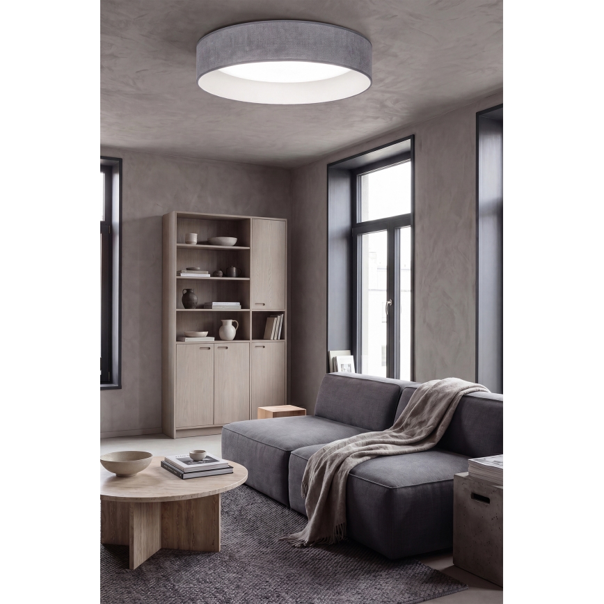 Brilagi - VELVET SMART VARI LED Dimmable Ceiling Light 36W/230V 3000-6500K Ø55 cm Gray + Remote Control