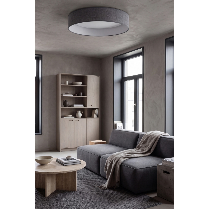 Brilagi - VELVET SMART VARI LED Dimmable Ceiling Light 36W/230V 3000-6500K Ø55 cm Gray + Remote Control