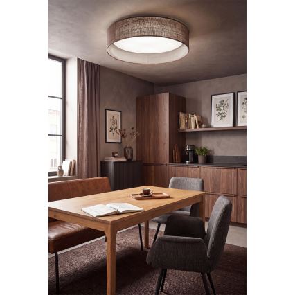 Brilagi - VELVET SMART VARI Dimmable LED Ceiling Light, 36W/230V, 3000–6500K, Ø55 cm, Brown + Remote Control