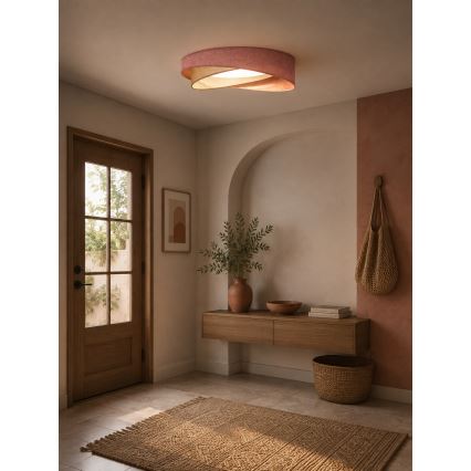 BRILAGI - LED Dimmable ceiling light VELVET TWIST LED/36W/230V 3000-6000K Ø 65 cm Wi-Fi Tuya Beacon pink/cream + remote control