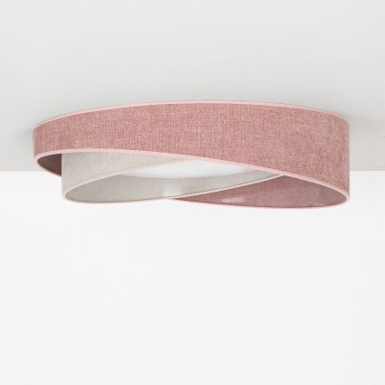 BRILAGI - LED Dimmable ceiling light VELVET TWIST LED/36W/230V 3000-6000K Ø 65 cm Wi-Fi Tuya Beacon pink/cream + remote control